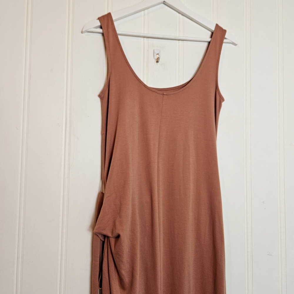 Vince Maxi Dress Womens Size S Sleeveless Wrap Midi Resortwear Neutral - Picture 7 of 11